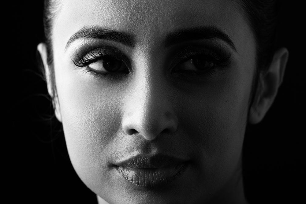 Beautiful young woman with elegant make-up